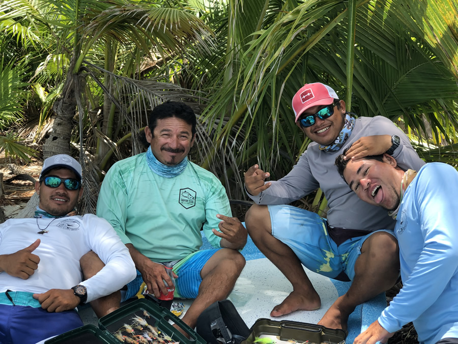 Ascension Bay Lodge guides mugging for the camera